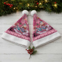 Hawaii Mele Kalikimaka Christmas Santa Hat Funny Santa with Tribal Tattoos Kakau Pink Color - Polynesian Pride