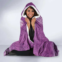 Hawaii Mele Kalikimaka Hooded Blanket Funny Santa with Tribal Tattoos Kakau Purple Color LT03 - Polynesian Pride