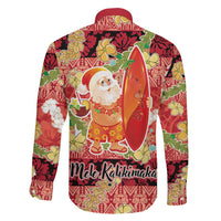 Hawaii Santa Mele Kalikimaka Family Matching Off Shoulder Maxi Dress and Hawaiian Shirt Tropical Puakenikeni Lei with Polynesian Tribal Pattern LT03 - Polynesian Pride