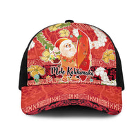 Hawaii Santa Mele Kalikimaka Mesh Trucker Cap Tropical Puakenikeni Lei with Polynesian Tribal Pattern - Polynesian Pride