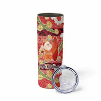 Hawaii Santa Mele Kalikimaka Skinny Tumbler Tropical Puakenikeni Lei with Polynesian Tribal Pattern LT03 - Polynesian Pride