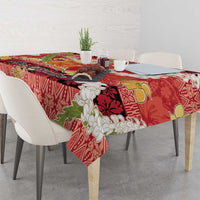 Hawaii Santa Mele Kalikimaka Tablecloth Tropical Puakenikeni Lei with Polynesian Tribal Pattern LT03 - Polynesian Pride