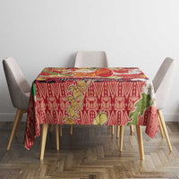 Hawaii Santa Mele Kalikimaka Tablecloth Tropical Puakenikeni Lei with Polynesian Tribal Pattern LT03 - Polynesian Pride