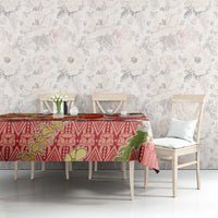 Hawaii Santa Mele Kalikimaka Tablecloth Tropical Puakenikeni Lei with Polynesian Tribal Pattern LT03 - Polynesian Pride