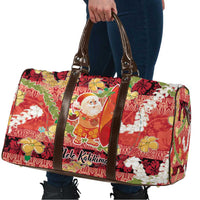 Hawaii Santa Mele Kalikimaka Travel Bag Tropical Puakenikeni Lei with Polynesian Tribal Pattern - Polynesian Pride