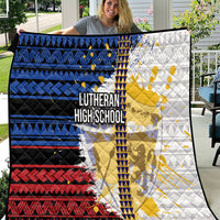 Hawaii Lutheran High School Quilt Kakau Pattern Splash Style LT03 Red - Polynesian Pride