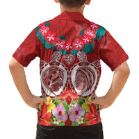 Polynesian Valentine Day Hawaiian Shirt Love Couple Turtle Maori Hibiscus Red Style LT03 - Polynesian Pride
