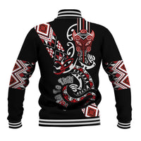 Aotearoa Toitu Te Tiriti-Honour the Treaty Baseball Jacket Maori Taniwha Haka with Taniko and Tukutuku LT03 - Polynesian Pride
