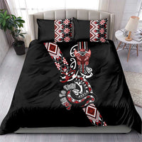 Aotearoa Toitu Te Tiriti-Honour the Treaty Bedding Set Maori Taniwha Haka with Taniko and Tukutuku LT03 - Polynesian Pride