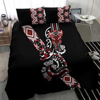 Aotearoa Toitu Te Tiriti-Honour the Treaty Bedding Set Maori Taniwha Haka with Taniko and Tukutuku LT03 - Polynesian Pride