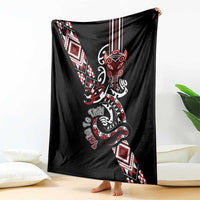 Aotearoa Toitu Te Tiriti-Honour the Treaty Blanket Maori Taniwha Haka with Taniko and Tukutuku LT03 - Polynesian Pride