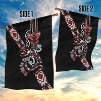 Aotearoa Toitu Te Tiriti-Honour the Treaty Garden Flag Maori Taniwha Haka with Taniko and Tukutuku LT03 - Polynesian Pride