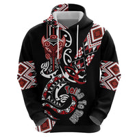 Aotearoa Toitu Te Tiriti-Honour the Treaty Hoodie Maori Taniwha Haka with Taniko and Tukutuku LT03 - Polynesian Pride