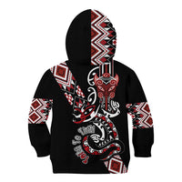 Aotearoa Toitu Te Tiriti-Honour the Treaty Kid Hoodie Maori Taniwha Haka with Taniko and Tukutuku LT03 - Polynesian Pride