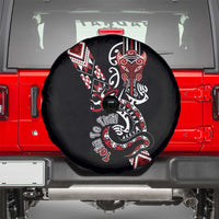 Aotearoa Toitu Te Tiriti-Honour the Treaty Spare Tire Cover Maori Taniwha Haka with Taniko and Tukutuku LT03 - Polynesian Pride