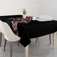 Aotearoa Toitu Te Tiriti-Honour the Treaty Tablecloth Maori Taniwha Haka with Taniko and Tukutuku LT03 - Polynesian Pride