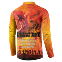 Australia and New Zealand ANZAC Day Button Sweatshirt Soldiers Memories - Red Poppies with Aboriginal and Maori Art LT03 - Polynesian Pride