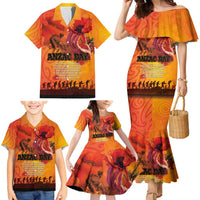 Australia and New Zealand ANZAC Day Family Matching Mermaid Dress and Hawaiian Shirt Soldiers Memories - Red Poppies with Aboriginal and Maori Art LT03 - Polynesian Pride