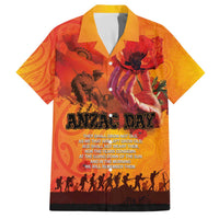 Australia and New Zealand ANZAC Day Family Matching Off The Shoulder Long Sleeve Dress and Hawaiian Shirt Soldiers Memories - Red Poppies with Aboriginal and Maori Art LT03 Dad's Shirt - Short Sleeve Orange-Yellow - Polynesian Pride