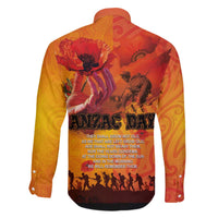 Australia and New Zealand ANZAC Day Family Matching Off The Shoulder Long Sleeve Dress and Hawaiian Shirt Soldiers Memories - Red Poppies with Aboriginal and Maori Art LT03 - Polynesian Pride