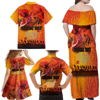 Australia and New Zealand ANZAC Day Family Matching Off Shoulder Maxi Dress and Hawaiian Shirt Soldiers Memories - Red Poppies with Aboriginal and Maori Art LT03 - Polynesian Pride
