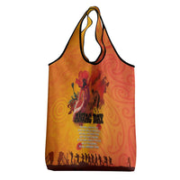 Australia and New Zealand ANZAC Day Grocery Bag Soldiers Memories - Red Poppies with Aboriginal and Maori Art LT03 - Polynesian Pride