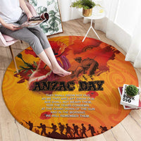 Australia and New Zealand ANZAC Day Round Carpet Soldiers Memories - Red Poppies with Aboriginal and Maori Art LT03 - Polynesian Pride
