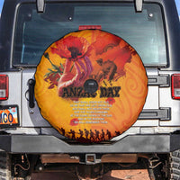 Australia and New Zealand ANZAC Day Spare Tire Cover Soldiers Memories - Red Poppies with Aboriginal and Maori Art LT03 Orange-Yellow - Polynesian Pride