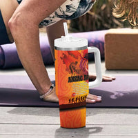 Australia and New Zealand ANZAC Day Tumbler With Handle Soldiers Memories - Red Poppies with Aboriginal and Maori Art LT03 - Polynesian Pride