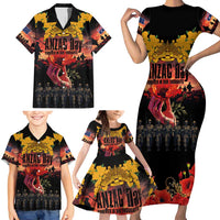 Australia ANZAC Day Family Matching Short Sleeve Bodycon Dress and Hawaiian Shirt Forever in My Thoughts LT03 - Polynesian Pride