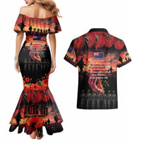 New Zealand ANZAC Day Couples Matching Mermaid Dress and Hawaiian Shirt Forever in My Thoughts LT03 - Polynesian Pride