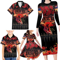 New Zealand ANZAC Day Family Matching Long Sleeve Bodycon Dress and Hawaiian Shirt Forever in My Thoughts LT03 - Polynesian Pride