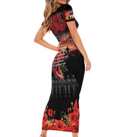 New Zealand ANZAC Day Family Matching Short Sleeve Bodycon Dress and Hawaiian Shirt Forever in My Thoughts LT03 - Polynesian Pride