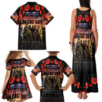 Australia and New Zealand ANZAC Day Family Matching Tank Maxi Dress and Hawaiian Shirt Kangaroo and Kiwi Bird Soldier - Forever in My Thoughts LT03 - Polynesian Pride