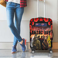 Australia and New Zealand ANZAC Day Luggage Cover Kangaroo and Kiwi Bird Soldier - Forever in My Thoughts LT03 - Polynesian Pride