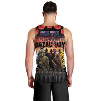 Australia and New Zealand ANZAC Day Men Tank Top Kangaroo and Kiwi Bird Soldier - Forever in My Thoughts LT03 - Polynesian Pride