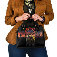 Australia and New Zealand ANZAC Day Shoulder Handbag Kangaroo and Kiwi Bird Soldier - Forever in My Thoughts