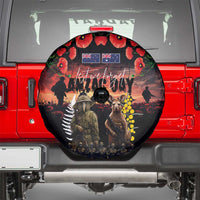 Australia and New Zealand ANZAC Day Spare Tire Cover Kangaroo and Kiwi Bird Soldier - Forever in My Thoughts LT03 - Polynesian Pride