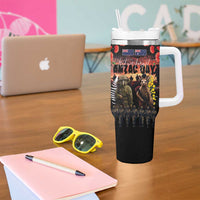 Australia and New Zealand ANZAC Day Tumbler With Handle Kangaroo and Kiwi Bird Soldier Forever in My Thoughts LT03 - Polynesian Pride