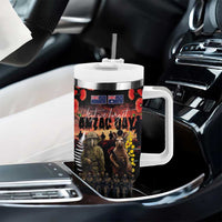 Australia and New Zealand ANZAC Day Tumbler With Handle Kangaroo and Kiwi Bird Soldier Forever in My Thoughts LT03 - Polynesian Pride