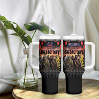 Australia and New Zealand ANZAC Day Tumbler With Handle Kangaroo and Kiwi Bird Soldier Forever in My Thoughts LT03 - Polynesian Pride