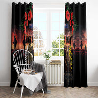 Australia and New Zealand ANZAC Day Window Curtain Kangaroo and Kiwi Bird Soldier - Forever in My Thoughts