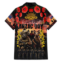 Australia ANZAC Day Family Matching Off Shoulder Short Dress and Hawaiian Shirt Kangaroo and Koala Soldier - Forever in My Thoughts LT03 - Polynesian Pride