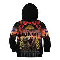Australia ANZAC Day Kid Hoodie Kangaroo and Koala Soldier - Forever in My Thoughts LT03 - Polynesian Pride