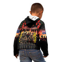 Australia ANZAC Day Kid Hoodie Kangaroo and Koala Soldier - Forever in My Thoughts LT03 - Polynesian Pride