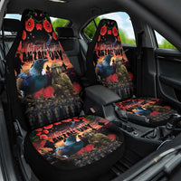 New Zealand ANZAC Day Car Seat Cover Tui Bird and Kiwi Bird Soldier - Forever in My Thoughts LT03 One Size Black - Polynesian Pride