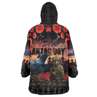 New Zealand ANZAC Day Wearable Blanket Hoodie Tui Bird and Kiwi Bird Soldier - Forever in My Thoughts LT03 - Polynesian Pride