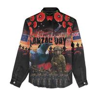 New Zealand ANZAC Day Women Casual Shirt Tui Bird and Kiwi Bird Soldier - Forever in My Thoughts LT03 - Polynesian Pride