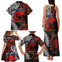 Australia and New Zealand ANZAC Day Family Matching Tank Maxi Dress and Hawaiian Shirt Aboriginal and Maori Art Pattern - Gallipoli Lest We Forget LT03 - Polynesian Pride