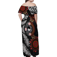 Australia and New Zealand Together Family Matching Off Shoulder Maxi Dress and Hawaiian Shirt Aboriginal and Maori Art Tattoo LT03 - Polynesian Pride